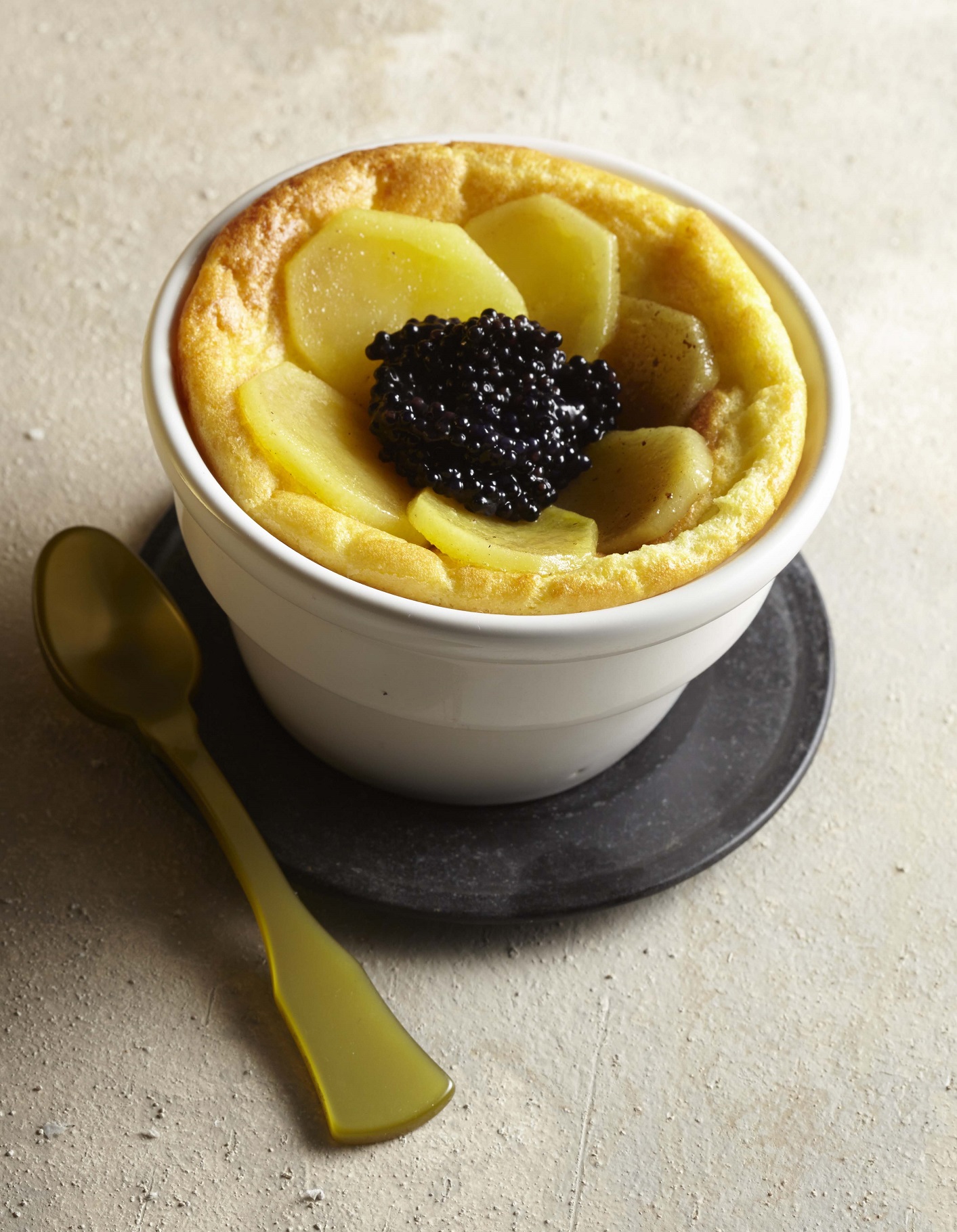 recette soufflé de pompadour et caviar
