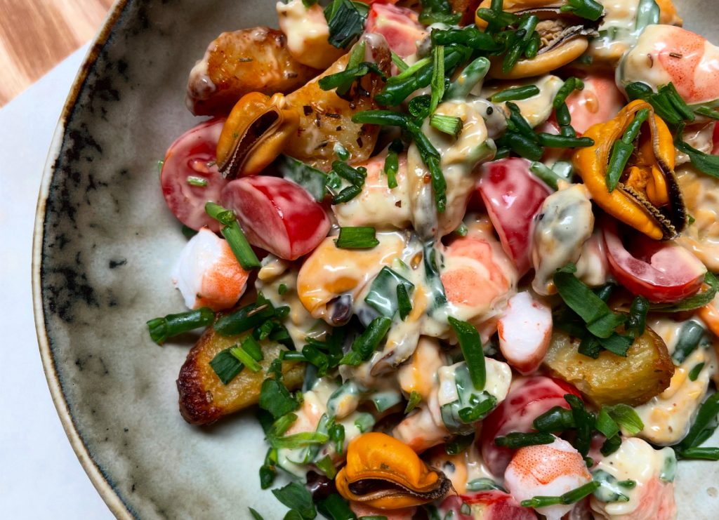Salade de moules et de crevettes