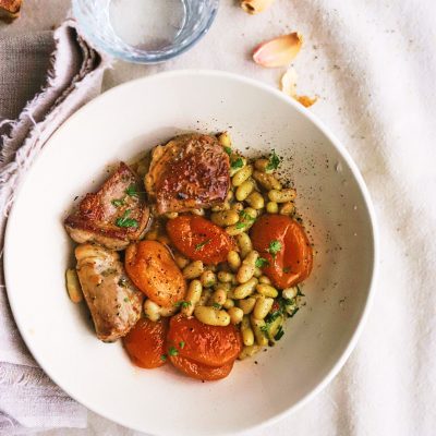 Agneau, abricots et haricots